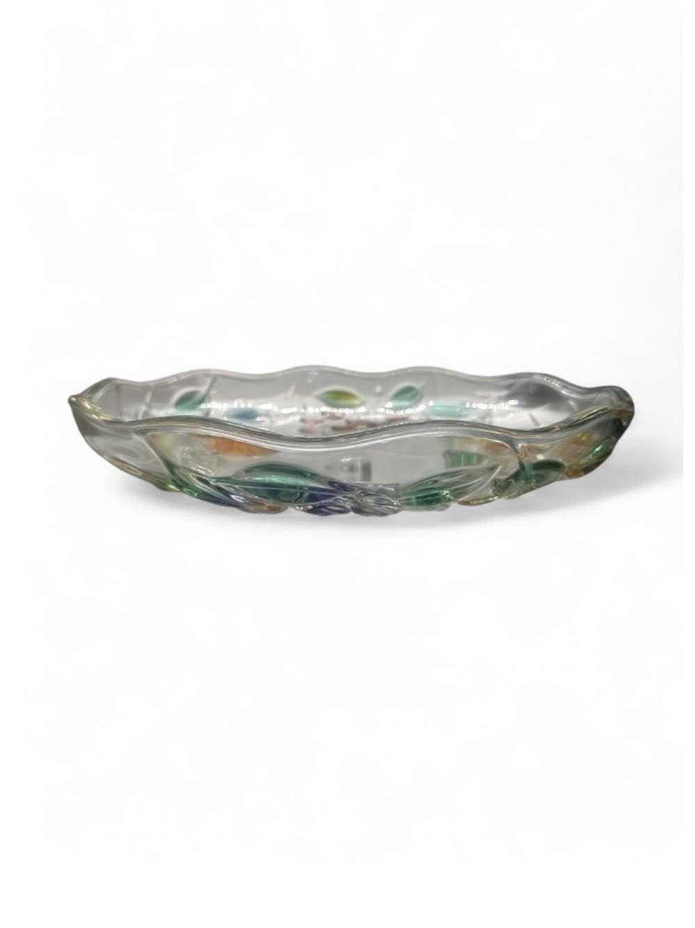 Vintage Mikasa Crystal Glass Platter Fruit Raised Design Centerpiece - Picture 4 of 5